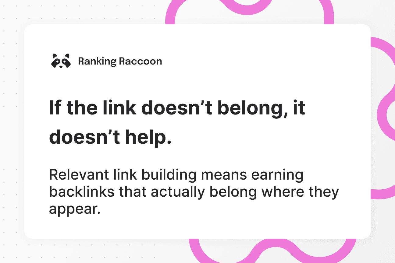 relevant link building definition quote image
