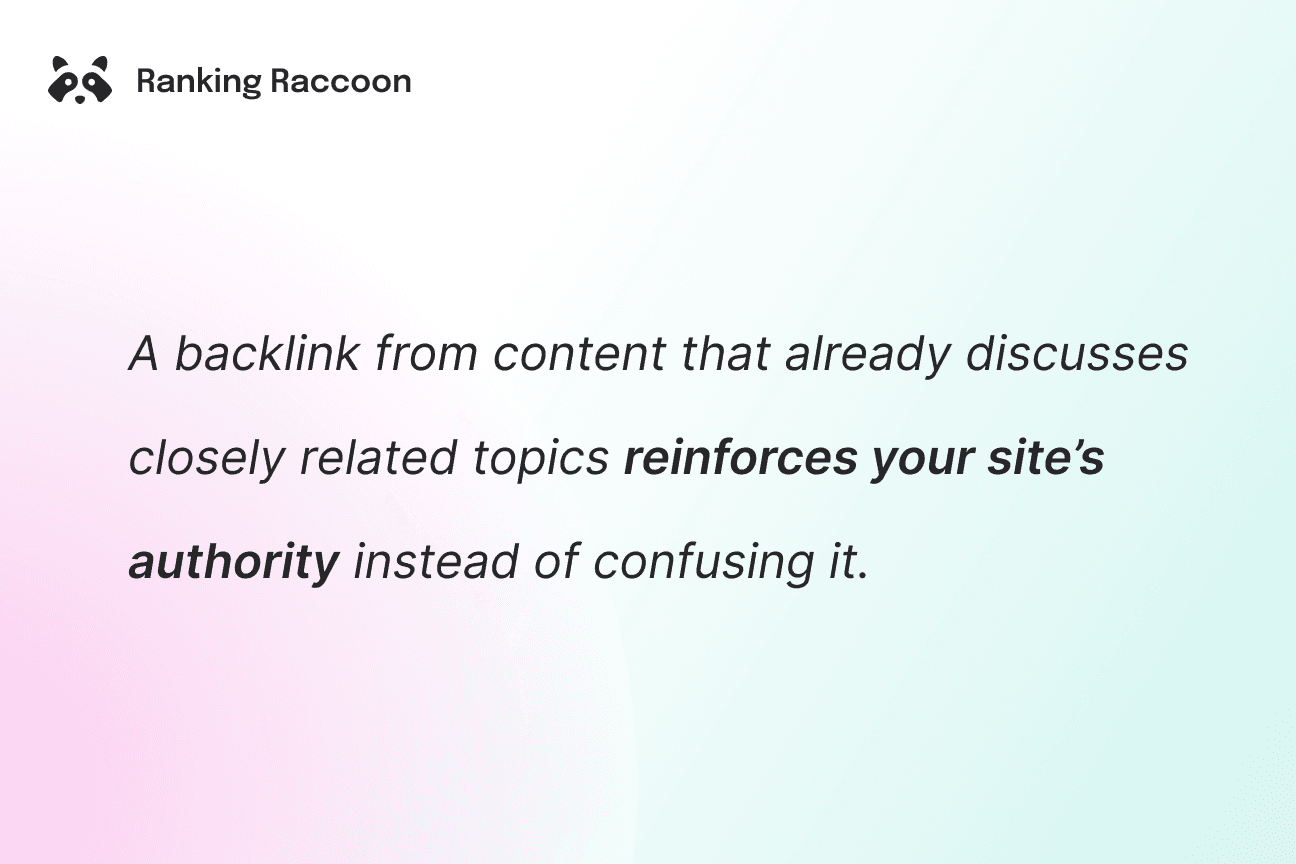 quote image about relevant backlinks boosting site authority