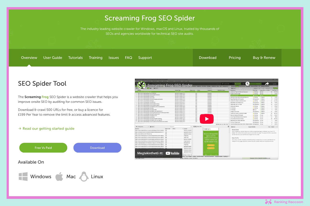 screaming frog link building tool screenshot image