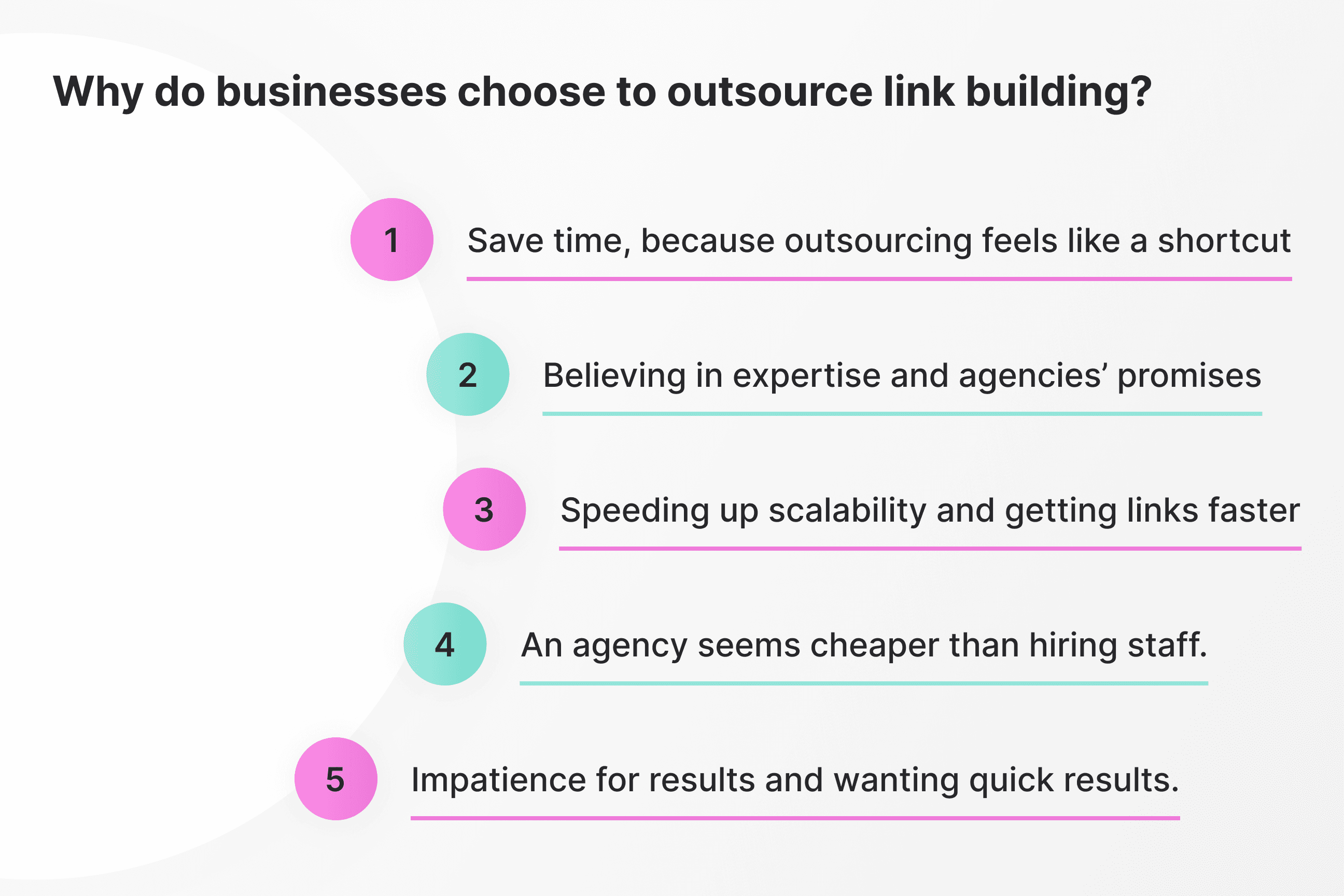 Reasons behind outsourcing link building