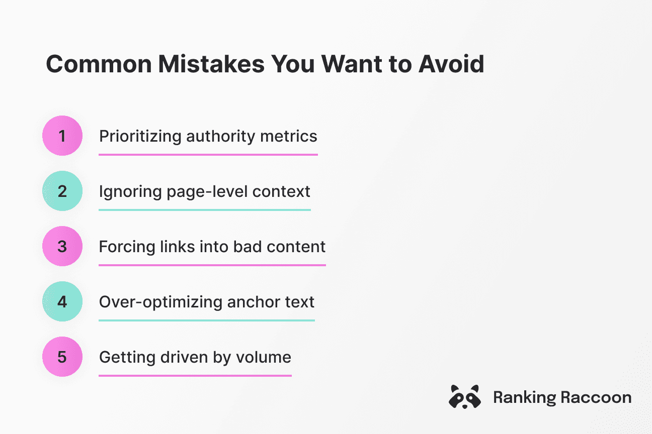 relevant link building mistakes