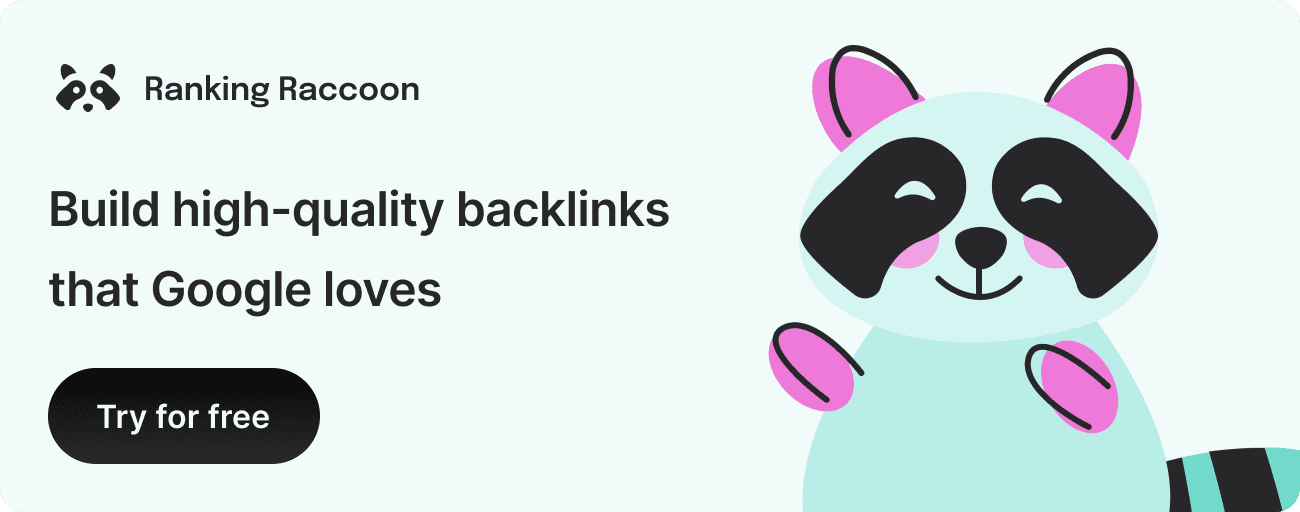 ranking raccoon promotional banner