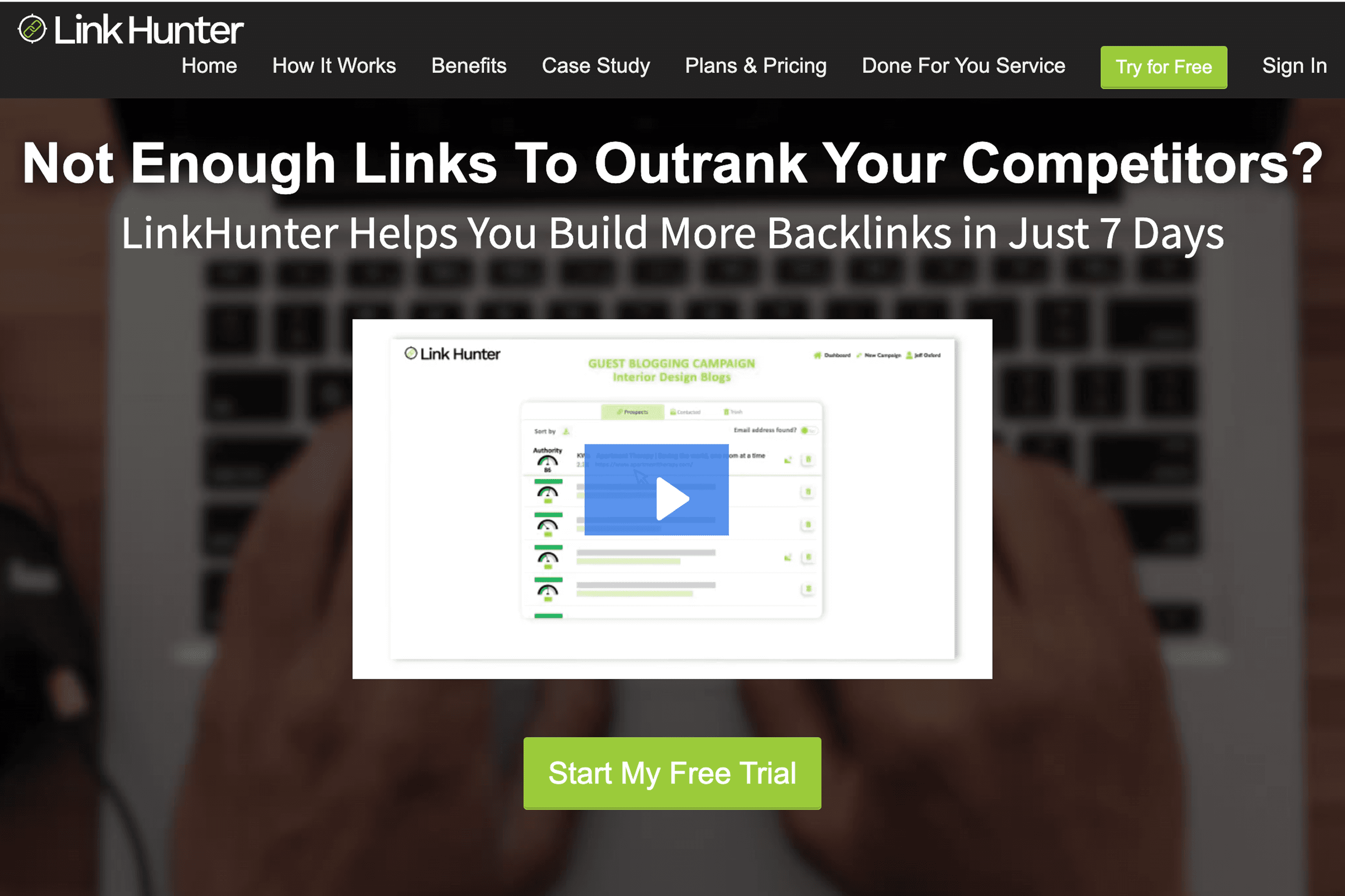 LinkHunter homepage