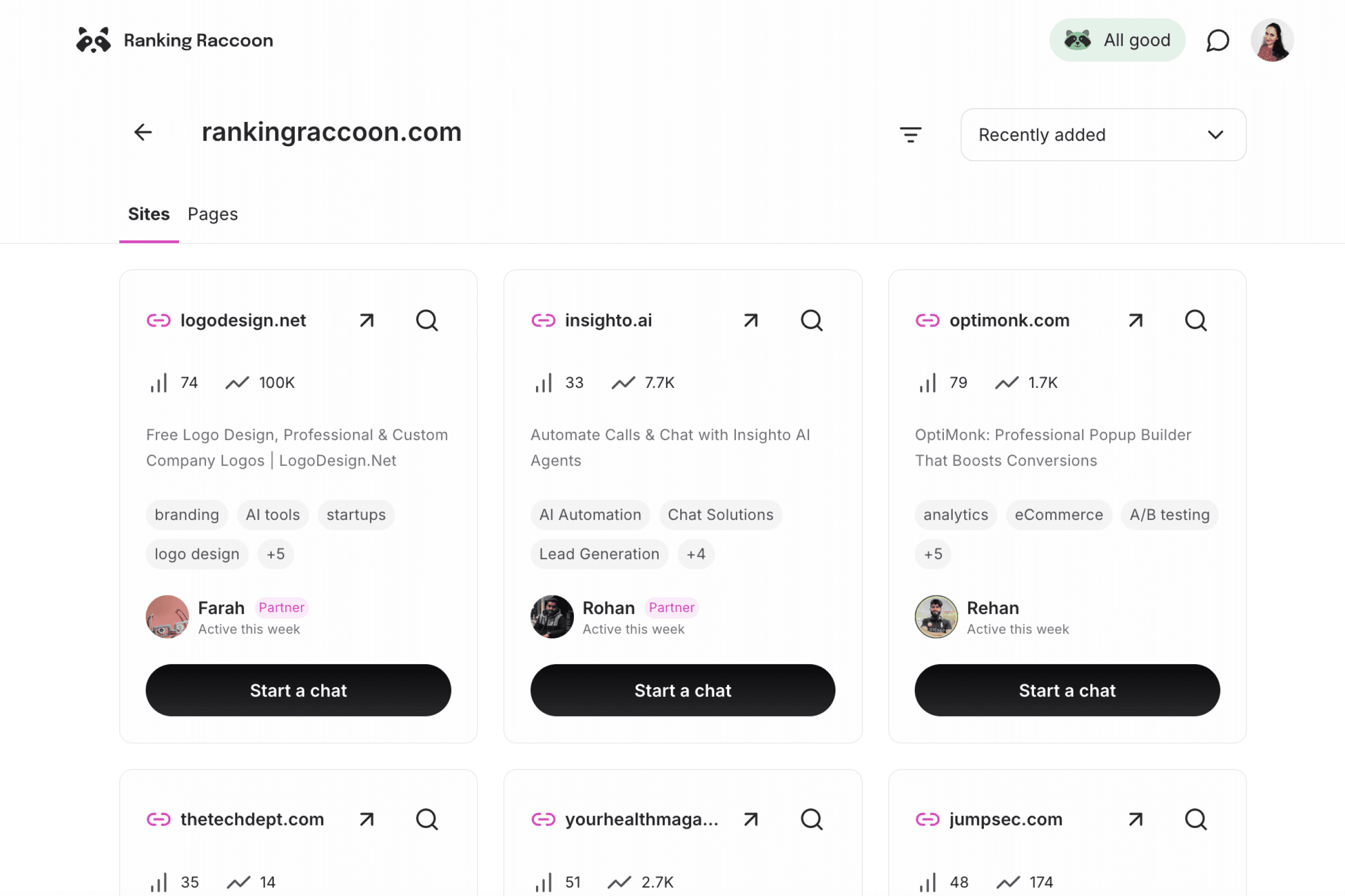 ranking raccoon link building platform