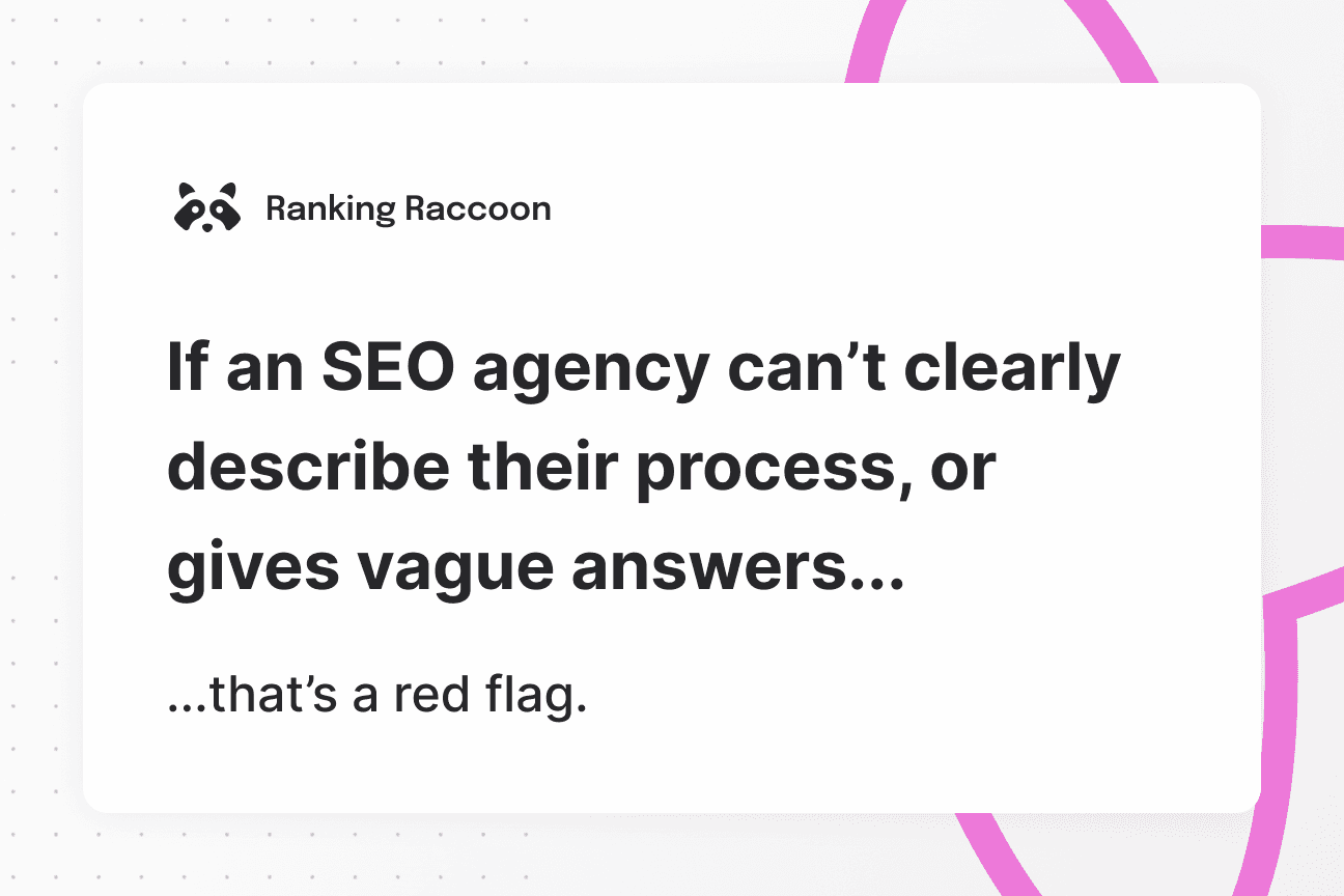 whats a red flag in seo outsourcing