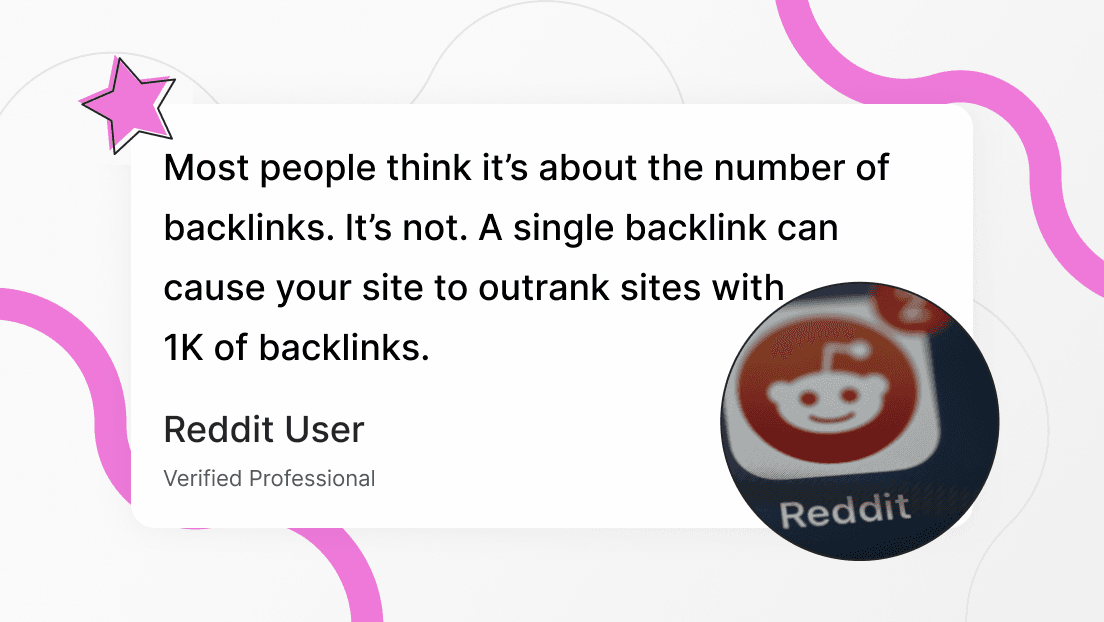 reddit user quote about buying links