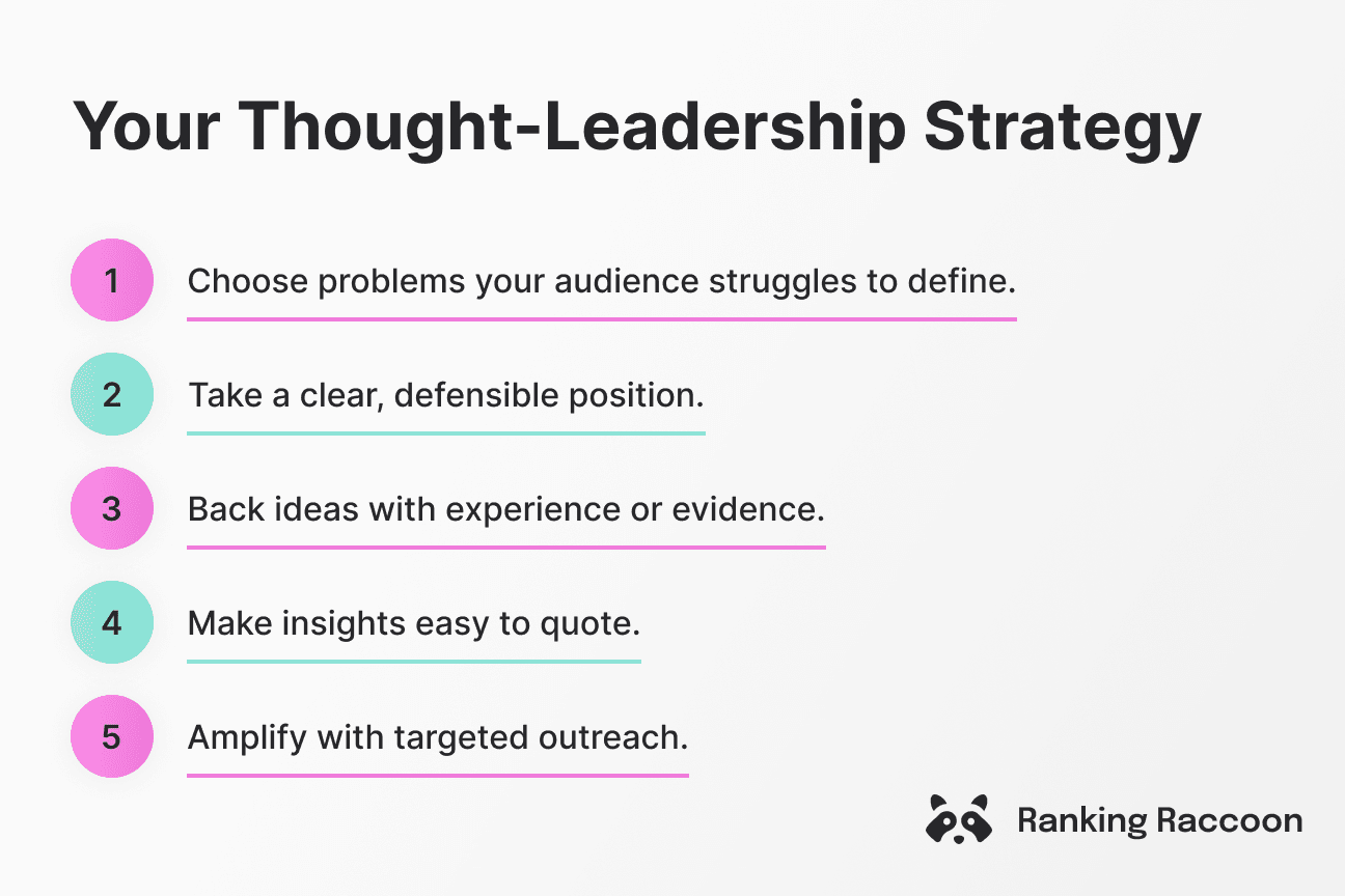 though leadership link building strategy steps