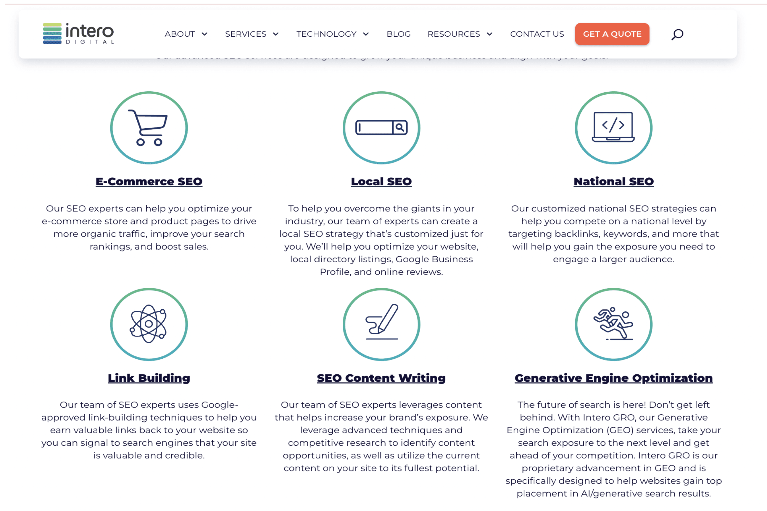 Intero Digital homepage