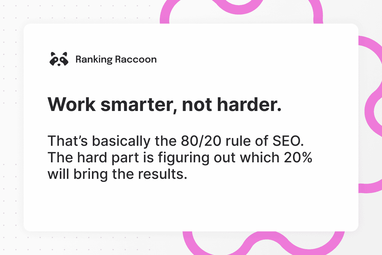 pareto principle, the 80/20 rule of seo